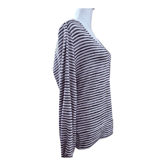 Liverpool Los Angeles Striped V-Neck Women's Top Open Back Medium - Picture 4 of 9